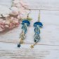 Boucles d'oreilles méduses en liberty Maya bleu