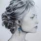 Boucles d'oreilles méduses en liberty Maya bleu