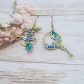 Boucles d'oreilles dragons en TISSU japonais Sakura bleu