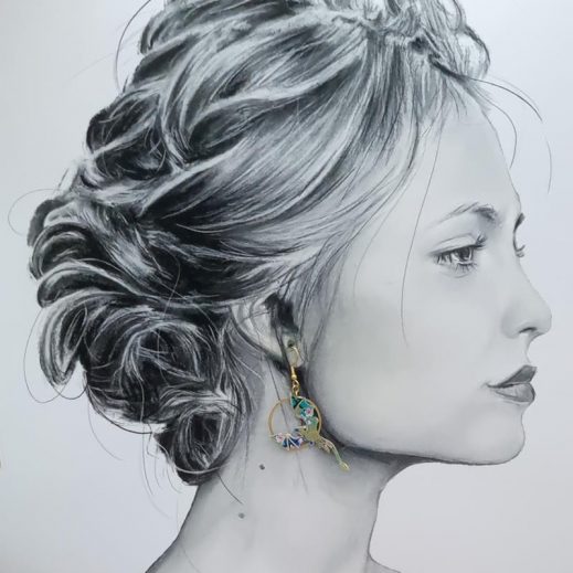 Boucles d'oreilles dragons en TISSU japonais Sakura bleu Boucles d'oreilles dragons en TISSU japonais Sakura bleu