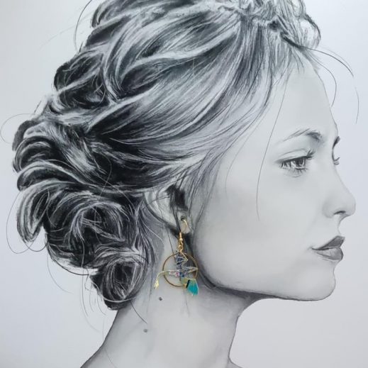 Boucles d'oreilles dragons en TISSU japonais Sakura bleu Boucles d'oreilles dragons en TISSU japonais Sakura bleu