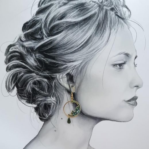 Boucles d'oreilles chats en liberty Ciara botanique Boucles d'oreilles chats en liberty Ciara botanique