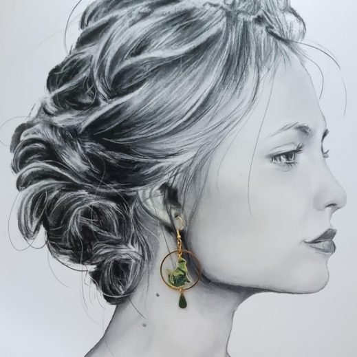 Boucles d'oreilles chats en liberty Ciara botanique Boucles d'oreilles chats en liberty Ciara botanique