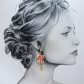 Boucles d'oreilles chat Kawaï en TISSU liberty Summer blooms coquelicot