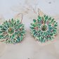 Boucles d'oreilles grandes créoles grands tournesols en Tissu donna leigh jade