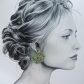Boucles d'oreilles grandes créoles grands tournesols en Tissu donna leigh jade
