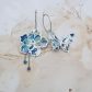 Boucles d'oreilles papillon et fleur de cerisier en TISSU liberty lilly jane bleu