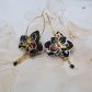Boucles d'oreilles grandes créoles orchidées en liberty Donna leigh Midnight