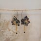 Boucles d'oreilles grandes créoles orchidées en liberty Donna leigh Midnight