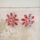Boucles d'oreilles grandes créoles Marguerites en tissu liberty Summer Bloom coquelicot