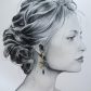 Boucles d'oreilles colibri et fleur de cerisier en liberty Maya bleu