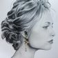 Boucles d'oreilles petites créoles fleurs de cerisier et colibri en TISSU liberty Capel Navy
