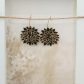 Boucles d'oreilles grandes créoles Dalhia en tissu liberty Erica noir