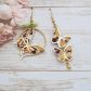 Boucles d'oreilles papillons en liberty Lilly Jane noisette