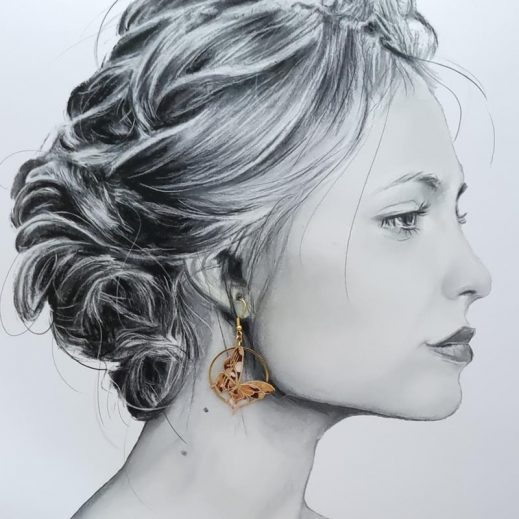 Boucles d'oreilles papillons en liberty Lilly Jane noisette Boucles d'oreilles papillons en liberty Lilly Jane noisette