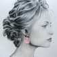 Boucles d'oreilles petites créoles fleurs de cerisier en TISSU liberty Mitsi Valéria rose