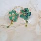 Boucles d'oreilles grandes créoles fleurs de cerisier en TISSU Donna leigh jade