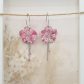 Boucles d'oreilles petites créoles fleurs de cerisier en TISSU liberty Mitsi Valéria rose