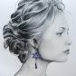 Boucles d'oreilles fleurs de lys en TISSU liberty Capel Indigo