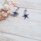 Boucles d'oreilles Mini étoiles en liberty Capel indigo