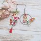 Boucles d'oreilles papillons en liberty Margareth Annie fuchsia
