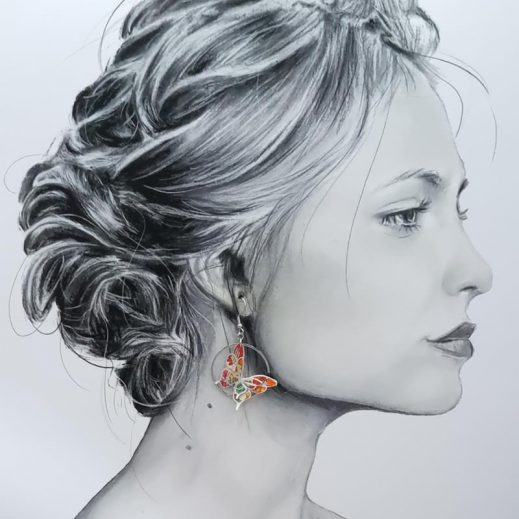 Boucles d'oreilles papillons en liberty Margareth Annie fuchsia Boucles d'oreilles papillons en liberty Margareth Annie fuchsia