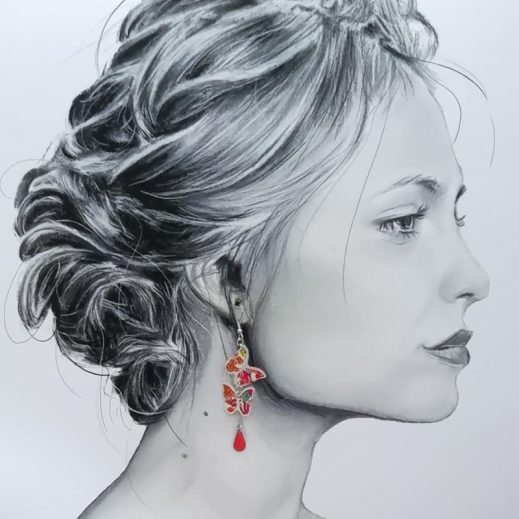 Boucles d'oreilles papillons en liberty Margareth Annie fuchsia Boucles d'oreilles papillons en liberty Margareth Annie fuchsia