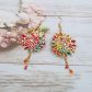 Boucles d'oreilles Dalhia en tissu liberty Margareth Annie Fuchsia