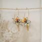 Boucles d'oreilles grandes créoles fleurs de lys en TISSU petit Pan Flower power blanc