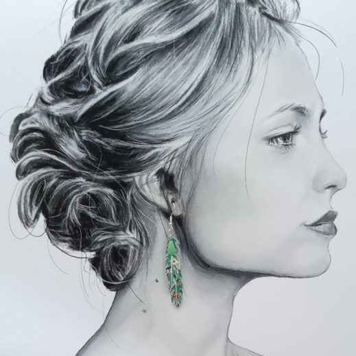 boucles d'oreilles grand colibri et plumes en liberty donna leigh jade boucles d'oreilles grand colibri et plumes en liberty donna leigh jade