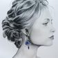 Boucles d'oreilles chat Kawai en liberty Capel indigo
