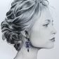 Boucles d'oreilles chat Kawai en liberty Capel indigo