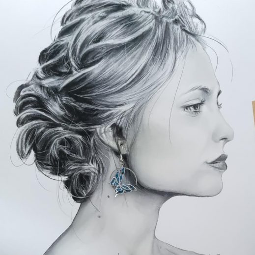 Boucles d'oreilles papillons dépareillés en TISSU japonais Boucles d'oreilles papillons dépareillés en TISSU japonais