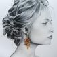 Boucles d'oreilles Magnolias en TISSU japonais sakura ocre