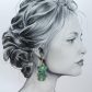 Boucles d'oreilles grand colibri et fleurs de cerisier sakura en liberty donna leigh jade