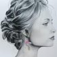 Boucles d'oreilles oiseau colibri et fleurs d'hortensia en liberty Betsy fluo rose et lilas