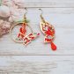 Boucles d'oreilles papillons en liberty Summer bloom coquelicot
