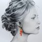 Boucles d'oreilles papillons en liberty Summer bloom coquelicot