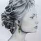 Boucles d'oreilles dépareillées asymétriques Papillon et lys en tissus coton liberty Strawberry thief émeraude et acier inoxydable doré