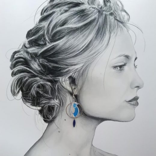 Boucles d'oreilles Pingouin en TISSU Féérie bleue Boucles d'oreilles Pingouin en TISSU Féérie bleue