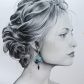 Boucles d'oreilles chat Kawaï en TISSU art déco turquoise