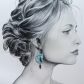 Boucles d'oreilles chat Kawaï en TISSU art déco turquoise