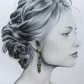 Boucles d'oreilles plumes en tissu Art déco turquoise