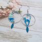 Boucles d'oreilles chats en tissus Art déco bleu