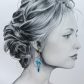 Boucles d'oreilles chats en tissus Art déco bleu