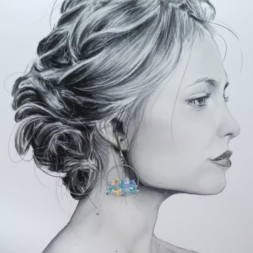 Boucles d'oreilles Lotus et Buddha en liberty Margaret Annie fluo tahiti Boucles d'oreilles Lotus et Buddha en liberty Margaret Annie fluo tahiti