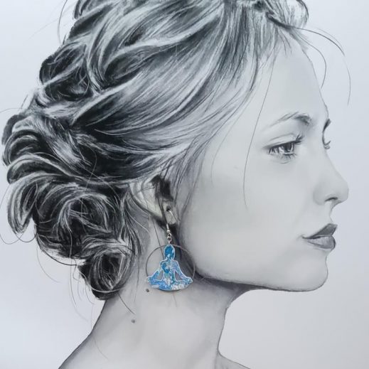 Boucles d'oreilles Lotus et Buddha en liberty Margaret Annie fluo tahiti Boucles d'oreilles Lotus et Buddha en liberty Margaret Annie fluo tahiti