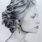 Boucles d'oreilles fleurs d'hibiscus et colibri en TISSU liberty Wiltshire émeraude