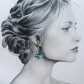 Boucles d'oreilles fleurs d'hibiscus et colibri en TISSU liberty Wiltshire émeraude
