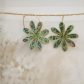 Boucles d'oreilles grandes créoles Marguerites en tissu liberty David Joe vert